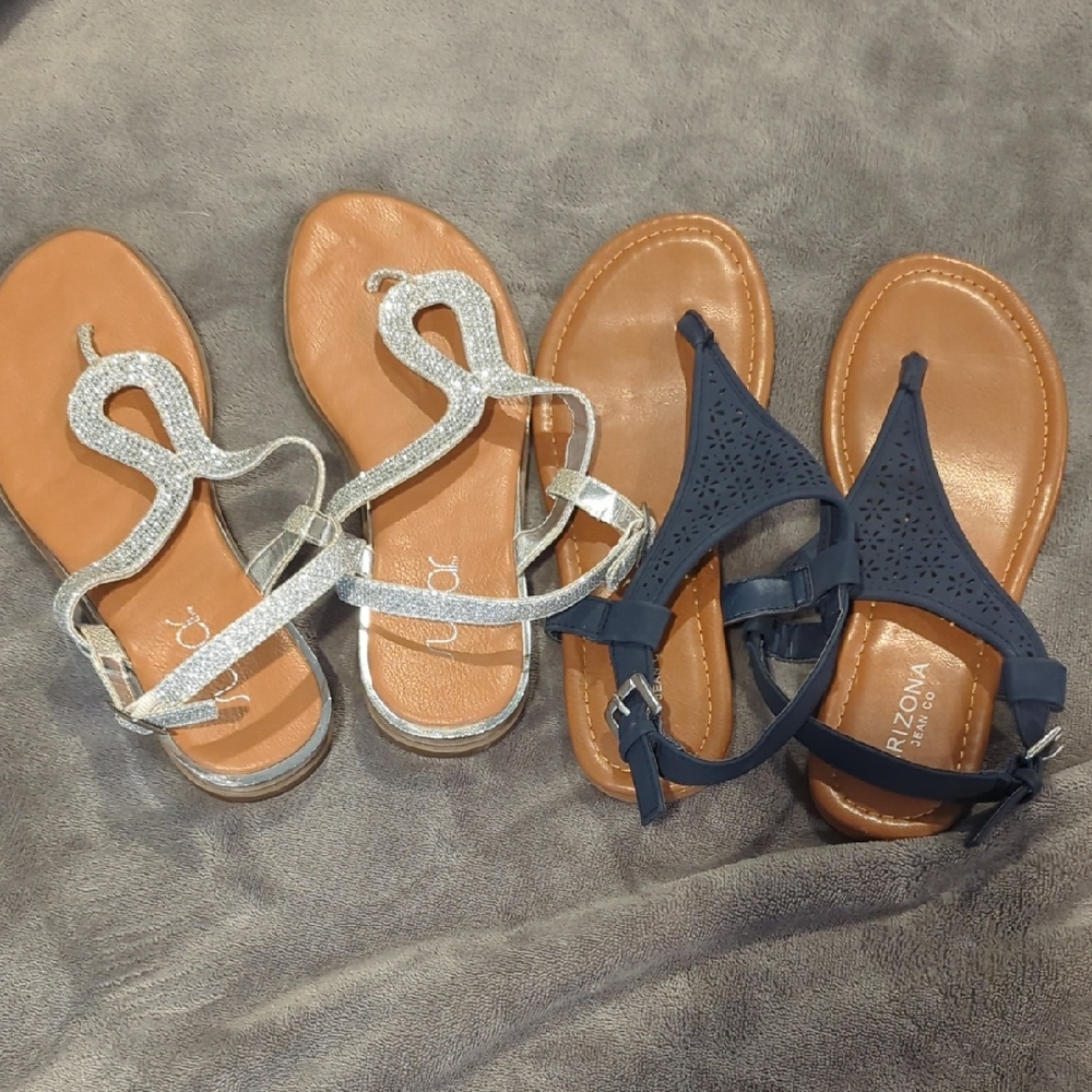 Silver and Blue Sandals Set